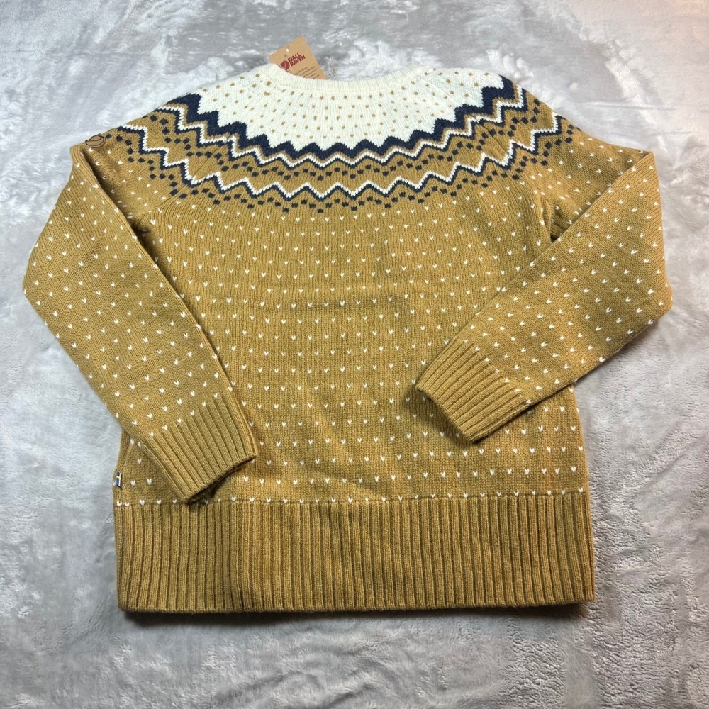 NWT Fjallraven Women's XL Ovik Knit Sweater Buckwheat Brown Wool Nordic 89941 - Picture 8 of 8